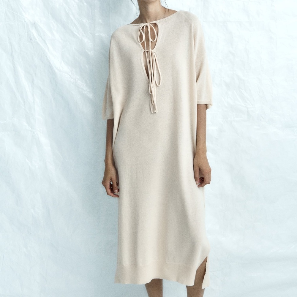 NWT ZARA DRAWSTRING KNIT TUNIC XS/S